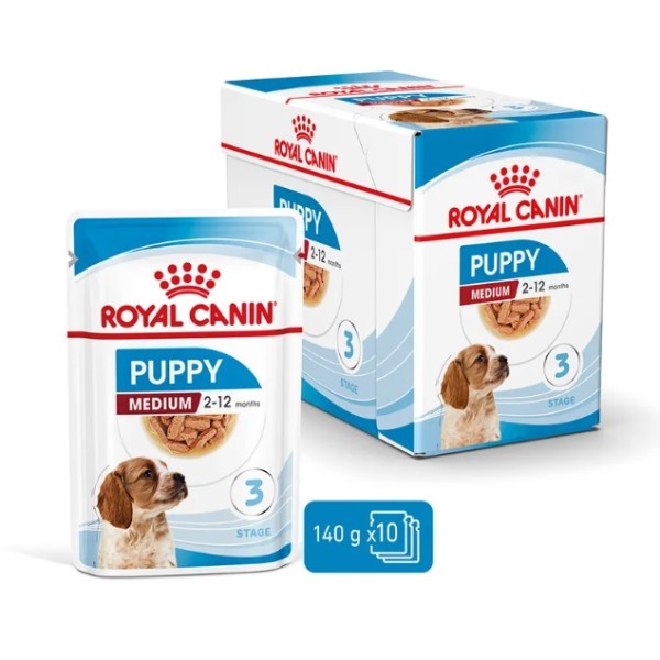 Royal Canin Puppy Medium Pouch - Паучове за малки кученца от средни породи 10х140гр